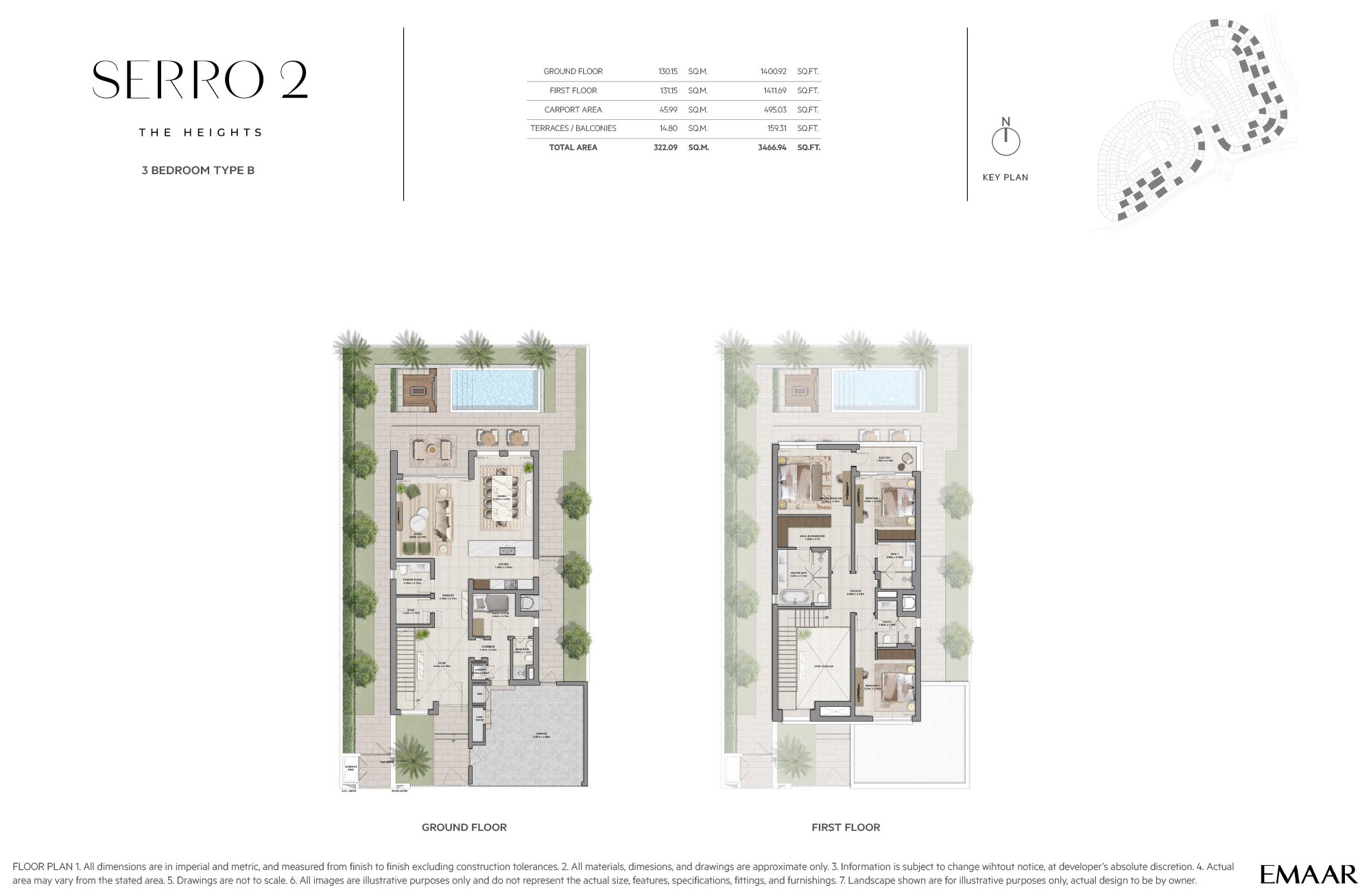3 BR Villa floor plan