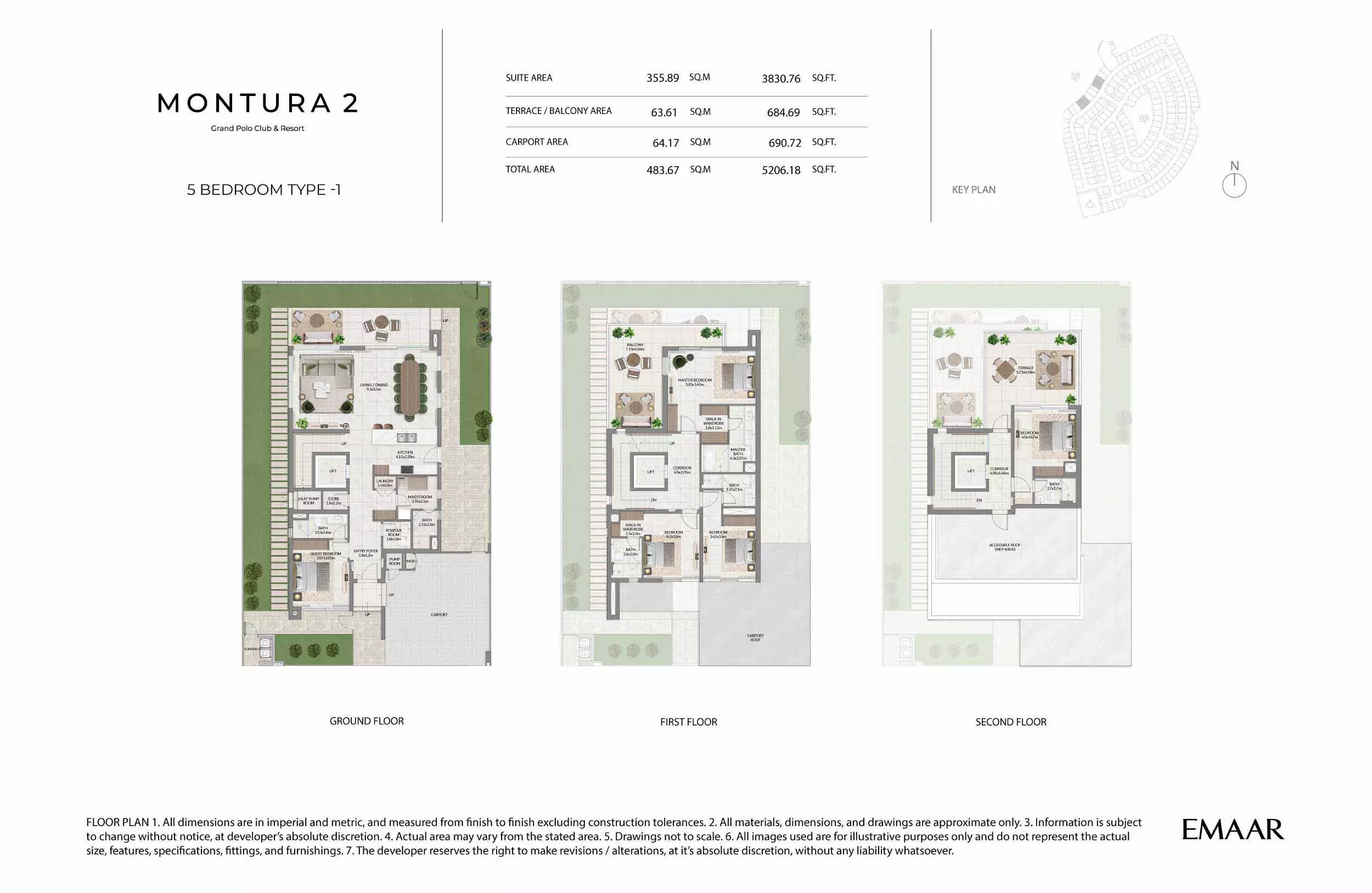 5 BR villa floor plan