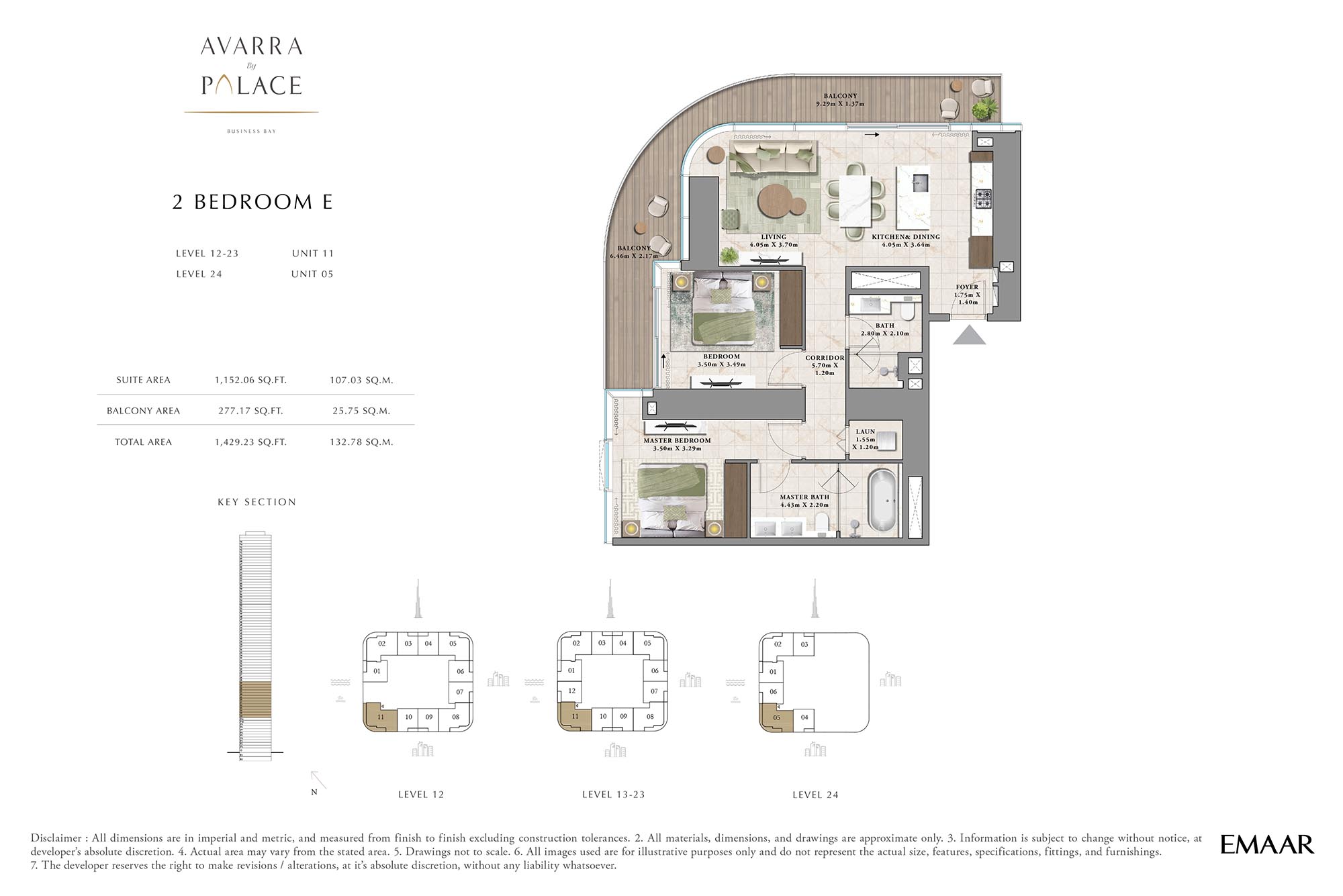2 BR Apartment floor plan