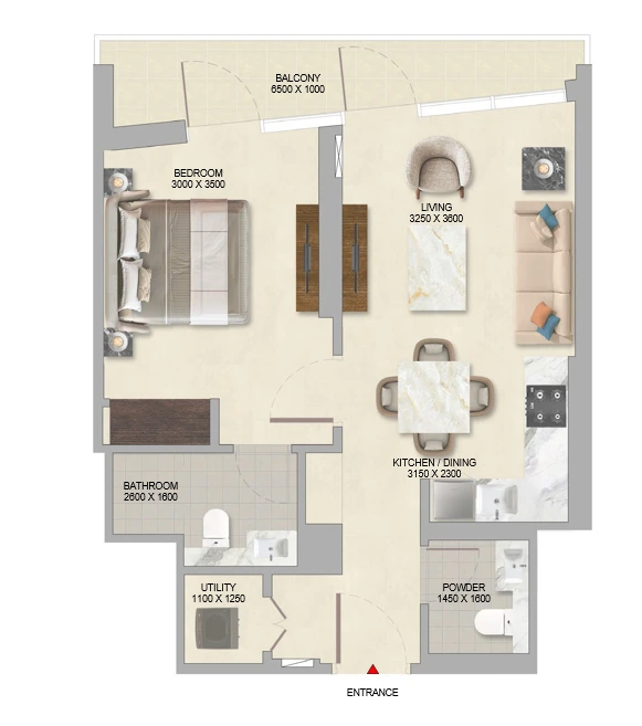 1 Bedroom Apartment floor plan