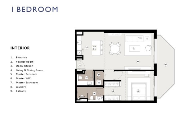 1 Bedroom Apartment floor plan