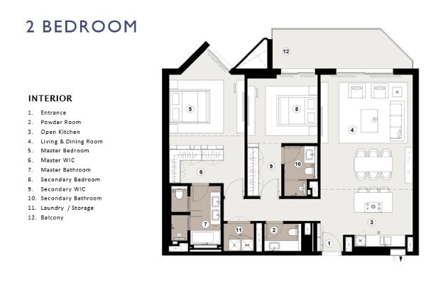 2 BR Apartment floor plan