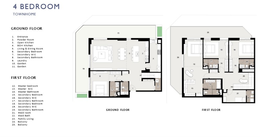 4 BR Townhome floor plan