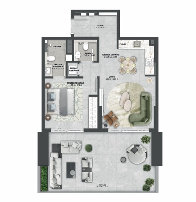 1 Bedroom Apartment floor plan
