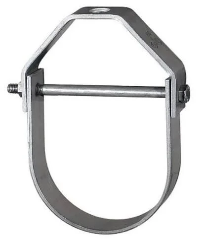 Galvanized clevis-type round pipe hanger