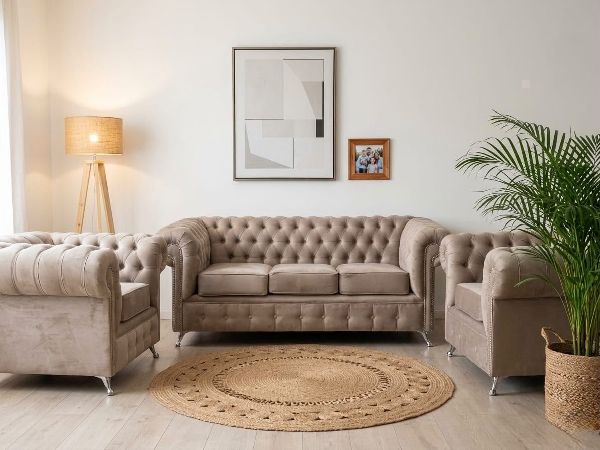 Juego de Living Chesterfield Pana