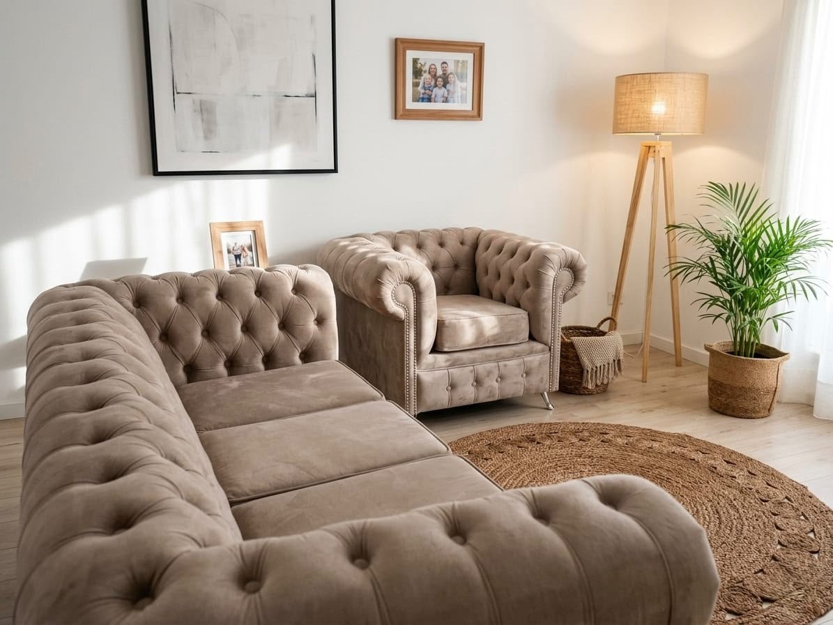 Juego de Living Chesterfield Pana 4