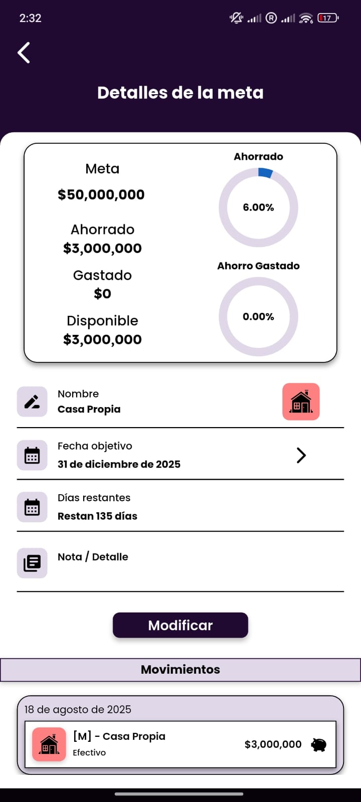 Metas y Objetivos Financieros - screen 2