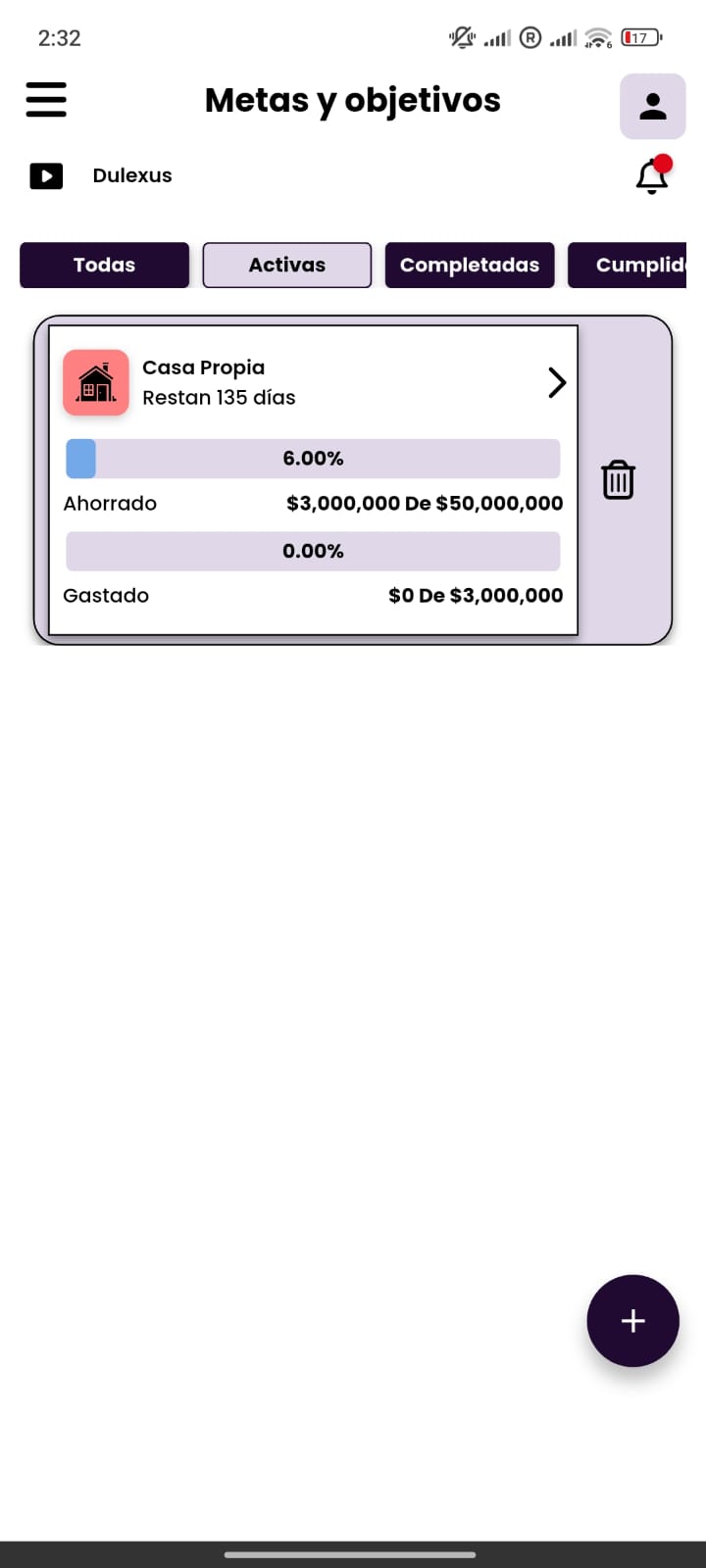 Metas y Objetivos Financieros - screen 1