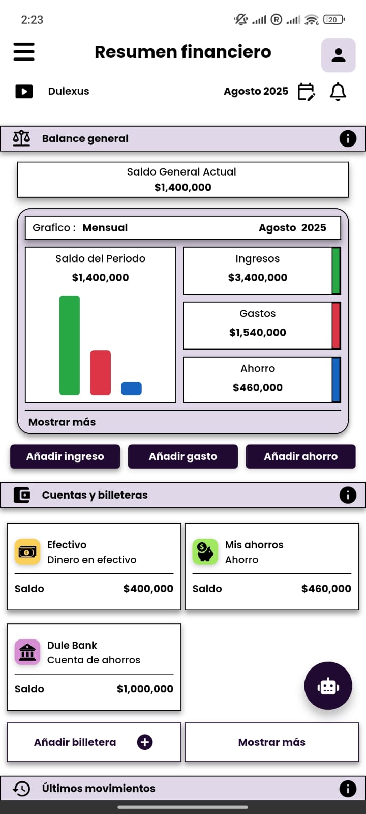 Balance General y Resumen Financiero - screen 2