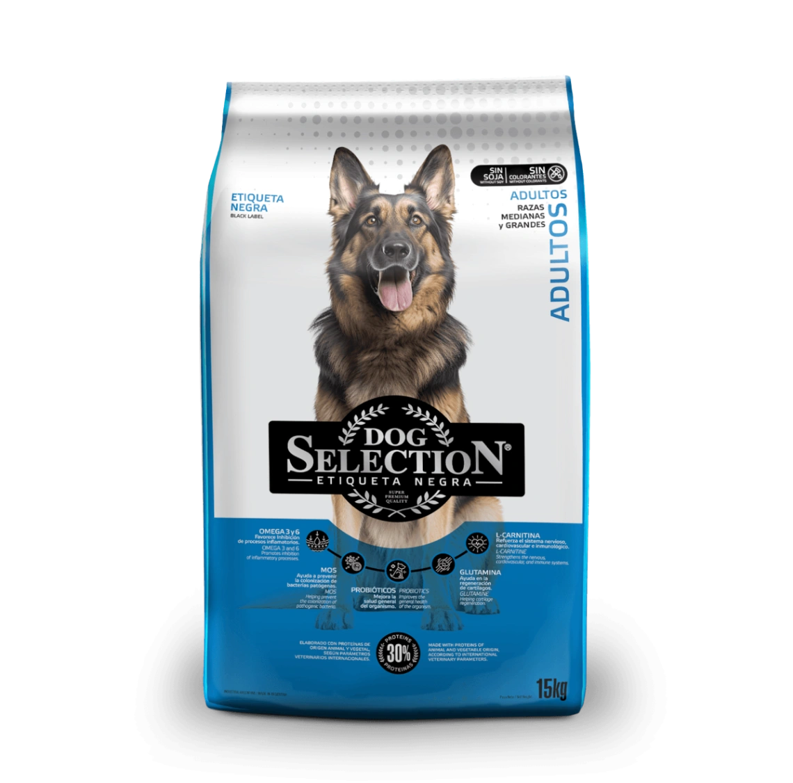 DOG SELECTION ETIQUETA NEGRA ML BREEDS 15 KG