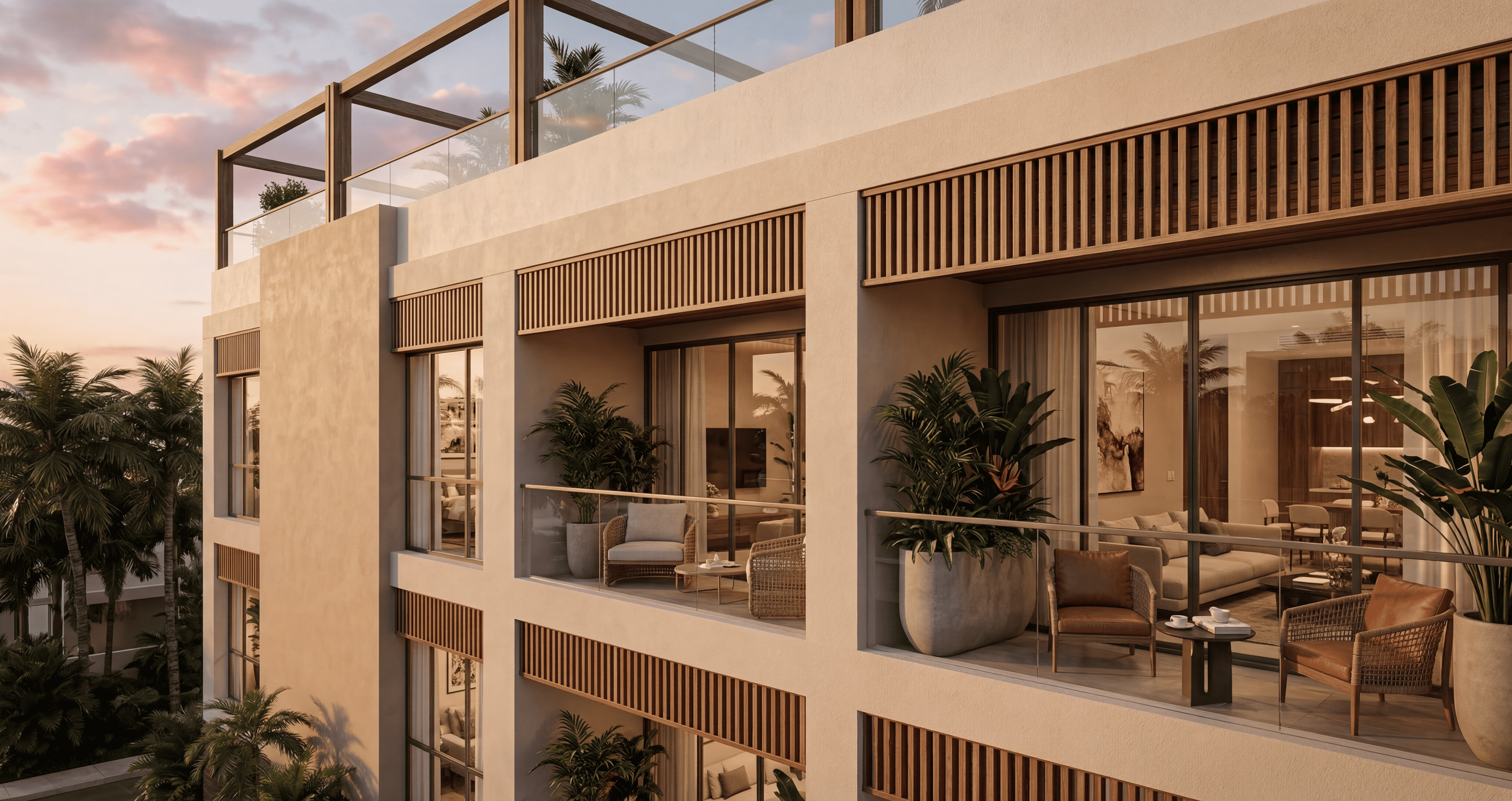 Gros plan balcon de la residence Atlantis