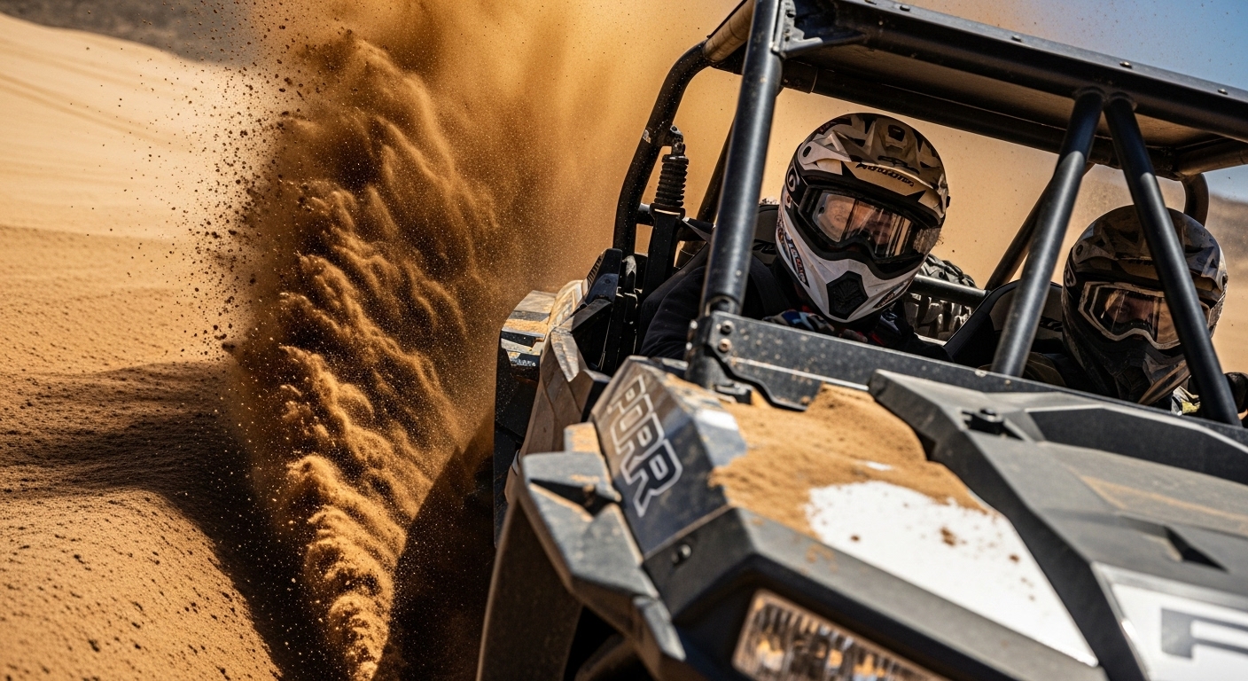 Family enjoying a guided off-road adventure