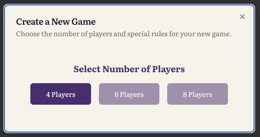 Number of Players Selection