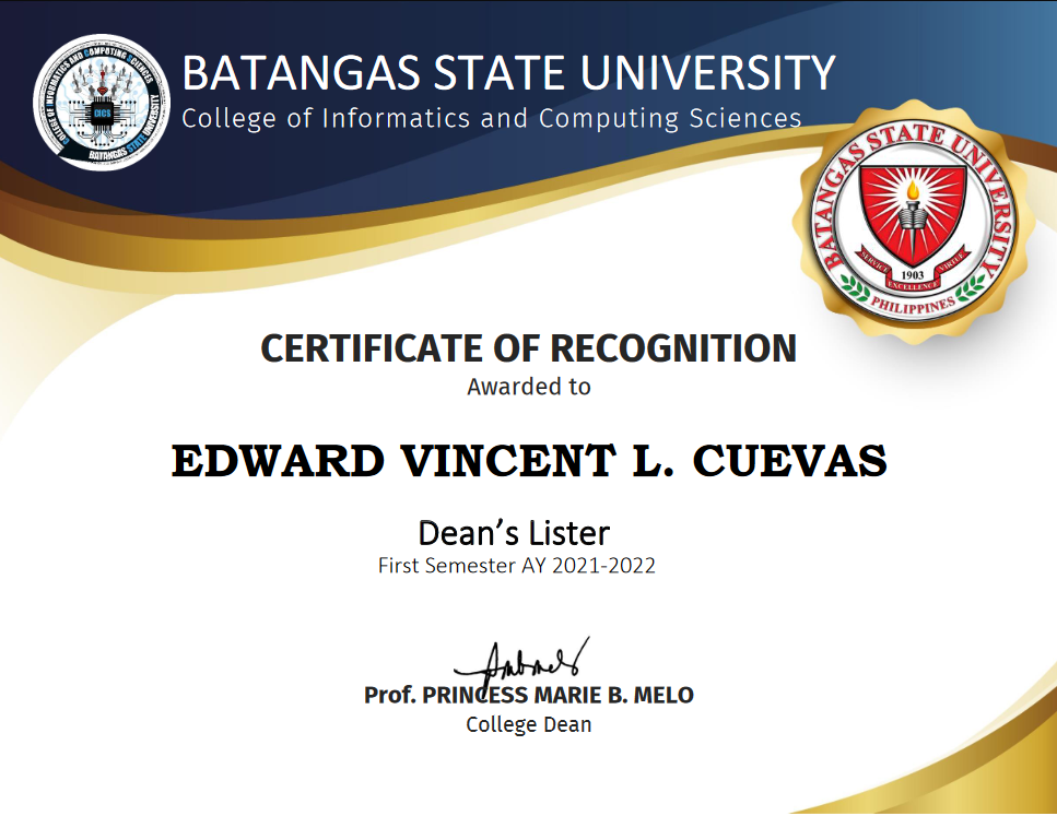 Dean's Lister (1st Sem)