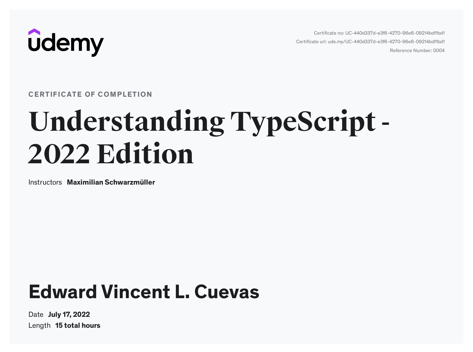 Typescript Udemy Course