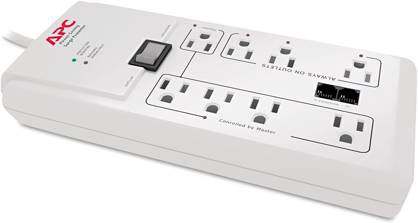 APC Power-Saving Home-Office SurgeArrest 8 Outlets with Phone Protection 120V