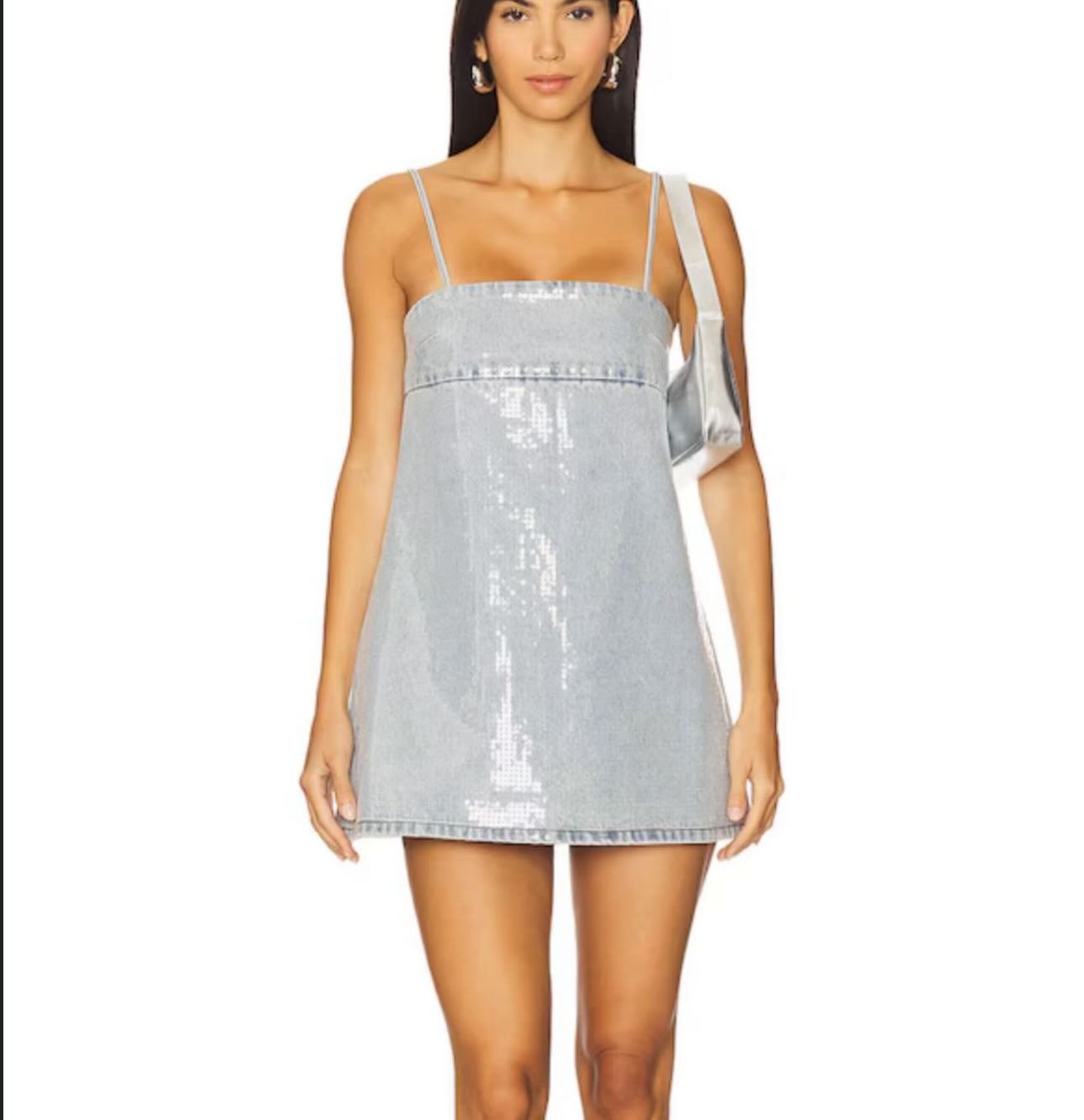 Retrofete Nadiya Sequined Denim Dress