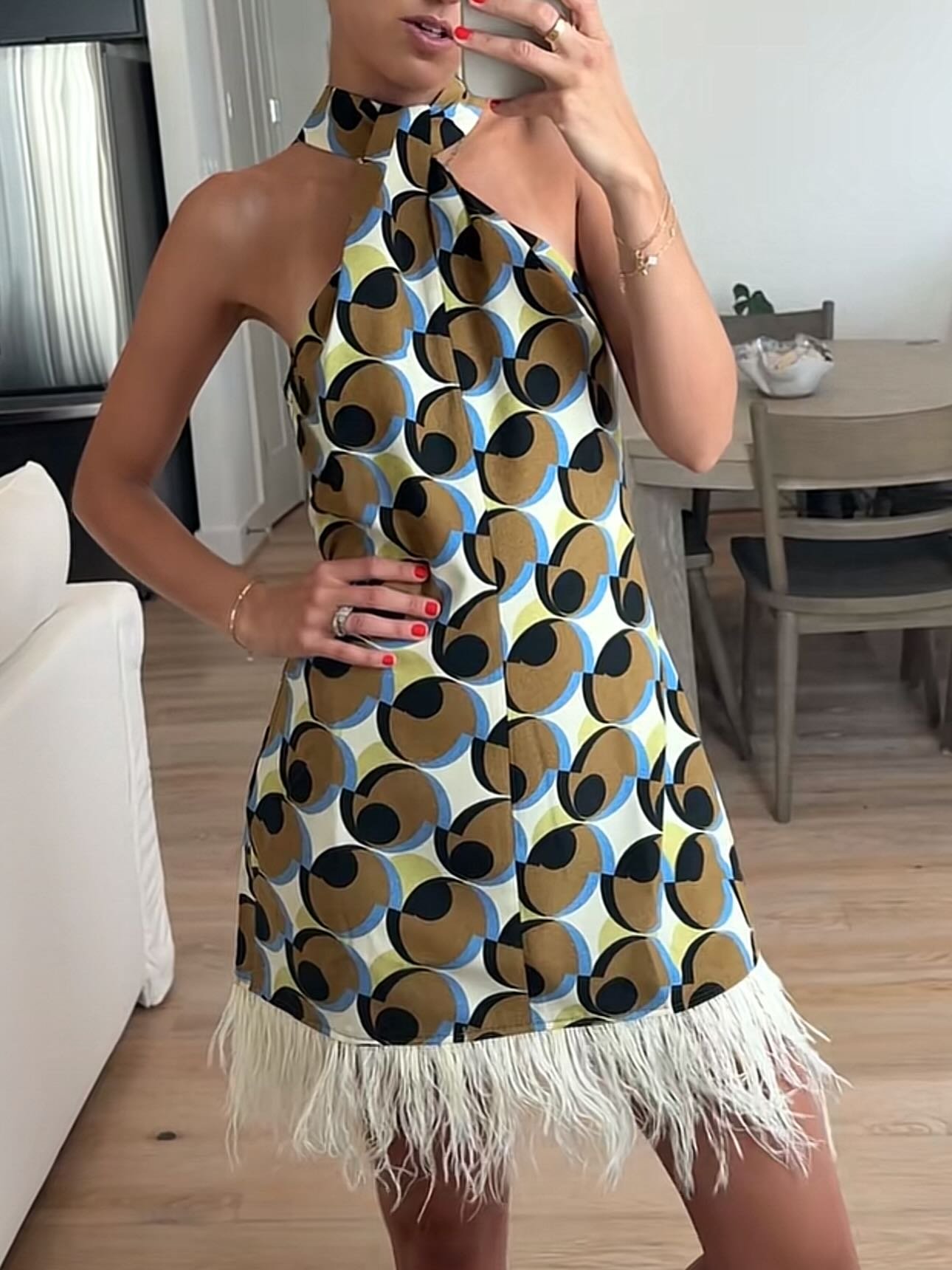 Zara Geometric Print Mini Dress
