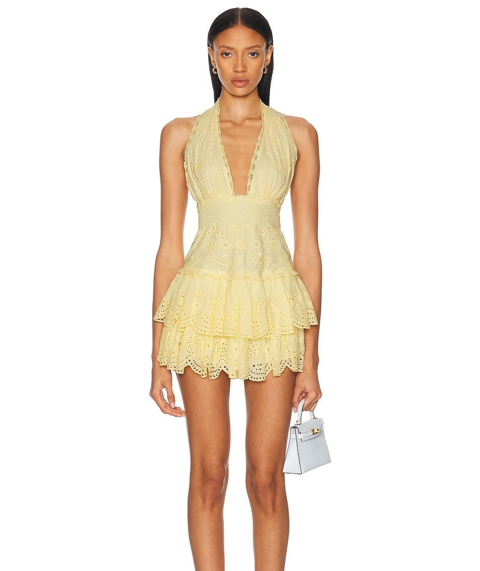Loveshackfancy Janea Eyelet Lace Mini Dress