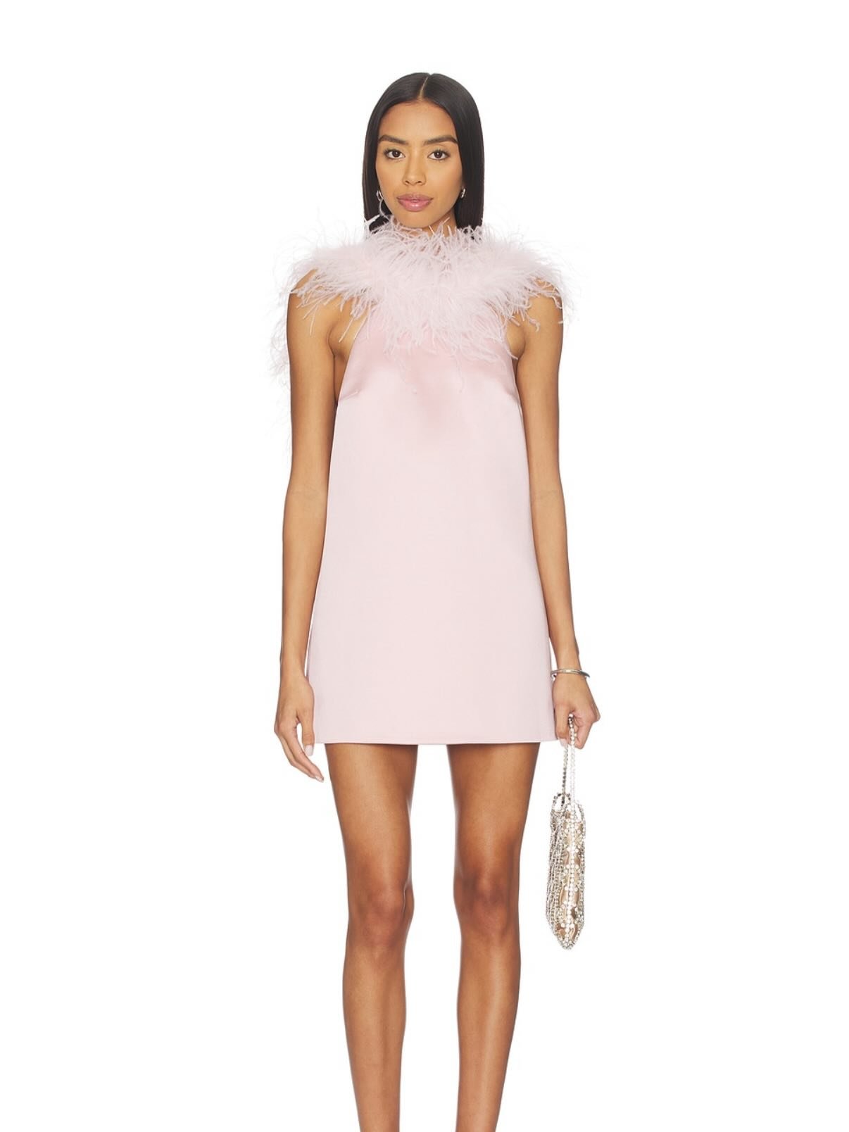 Retrofete Jorie Feathered Mini Dress