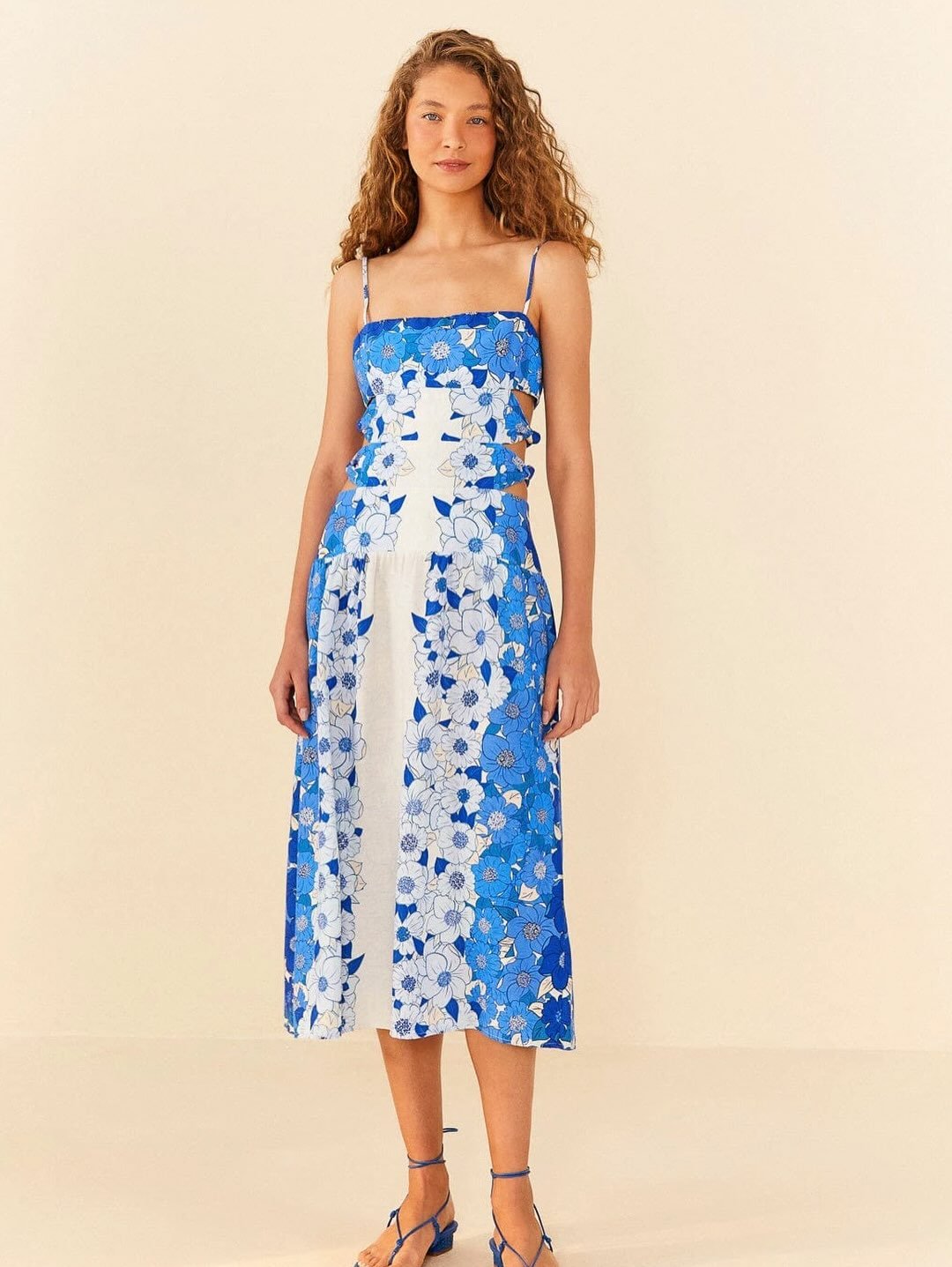 FARM Rio Floral-Print Cut-Out Dress