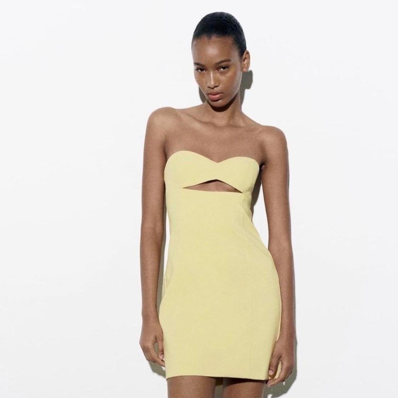 Zara Yellow Mini Cutout Dress