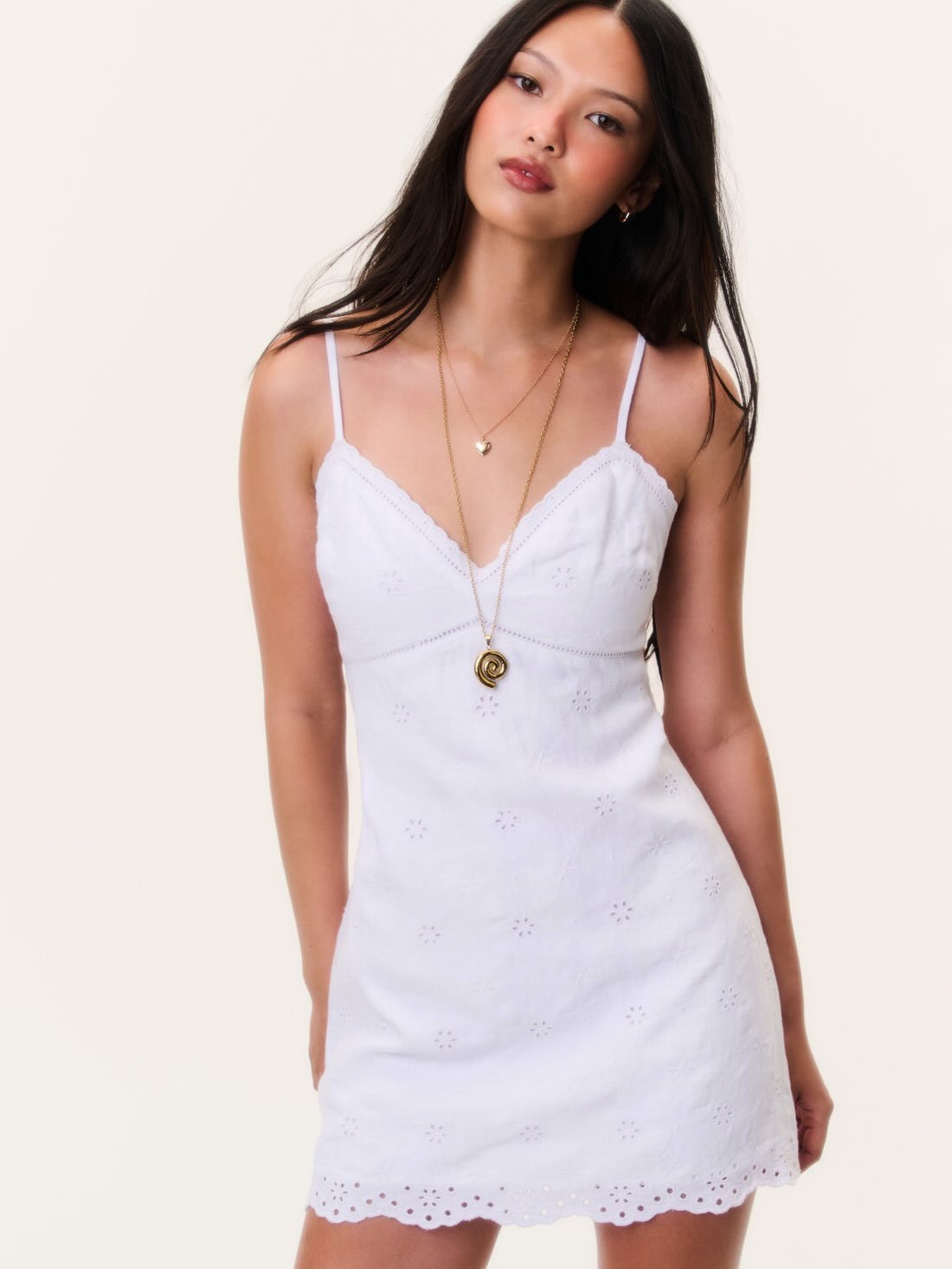 Loveshackfancy Becklyn Eyelet Linen Mini Dress