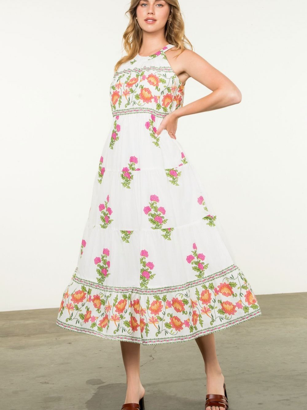 Magaly Floral Halter Maxi Dress