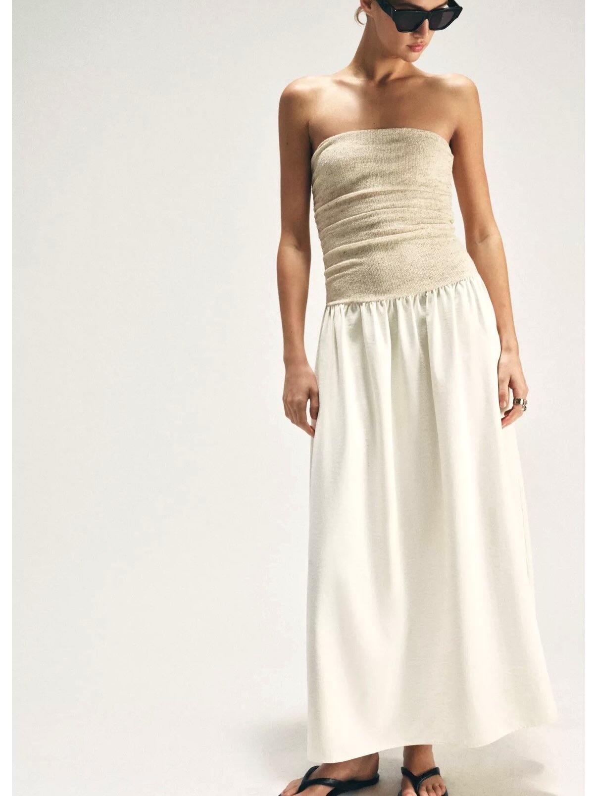 Combination Straight Neck Dress