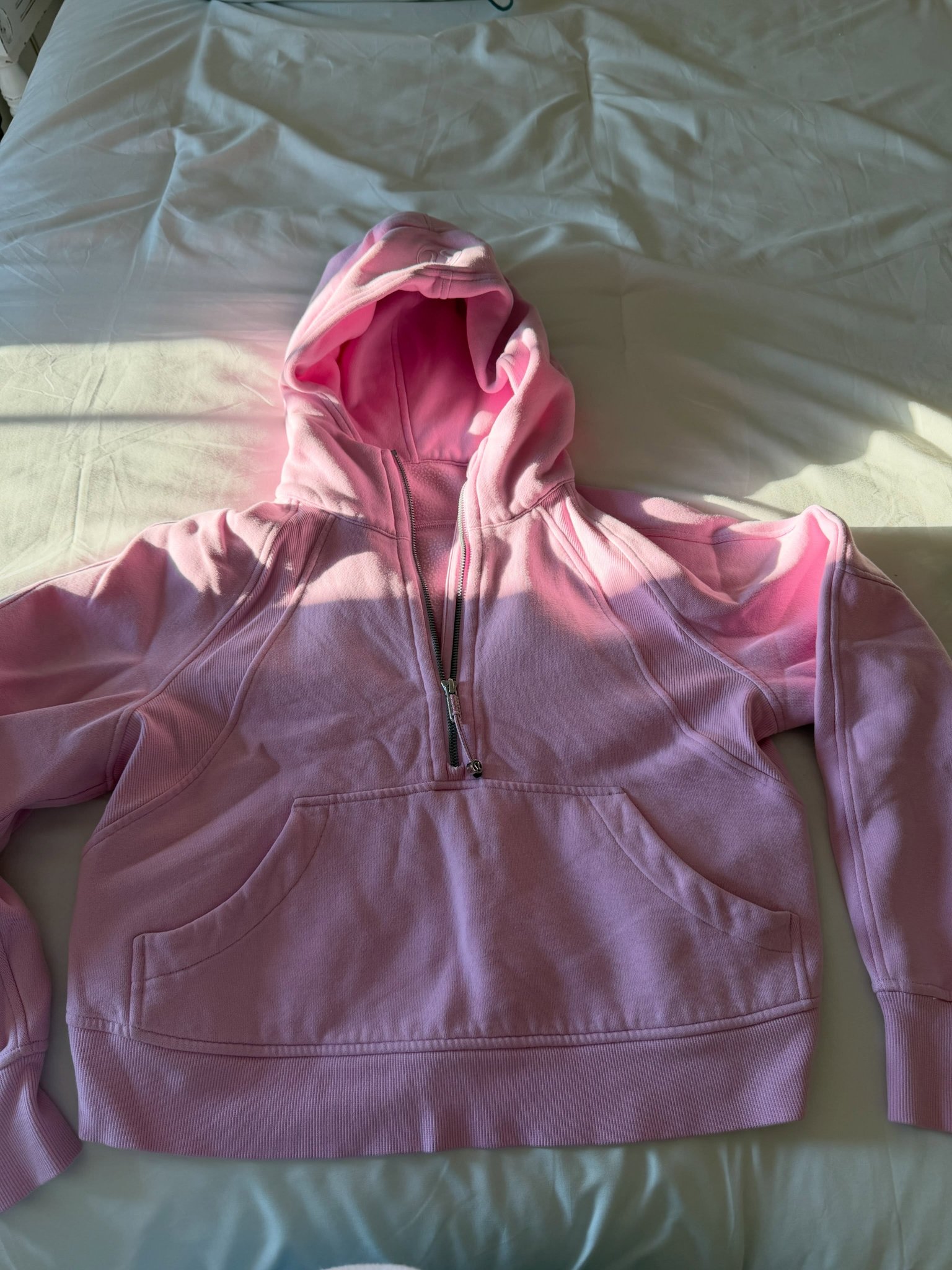 Pink Scuba Half-Zip Hoodie