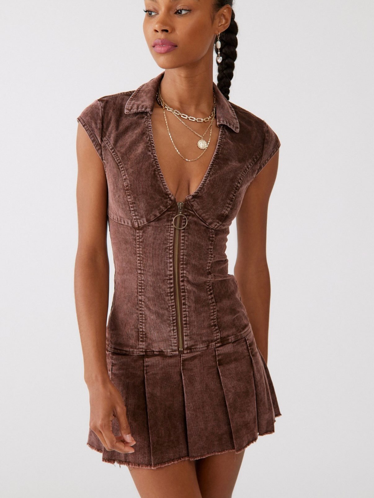 Jazzy Corduroy Mini Dress