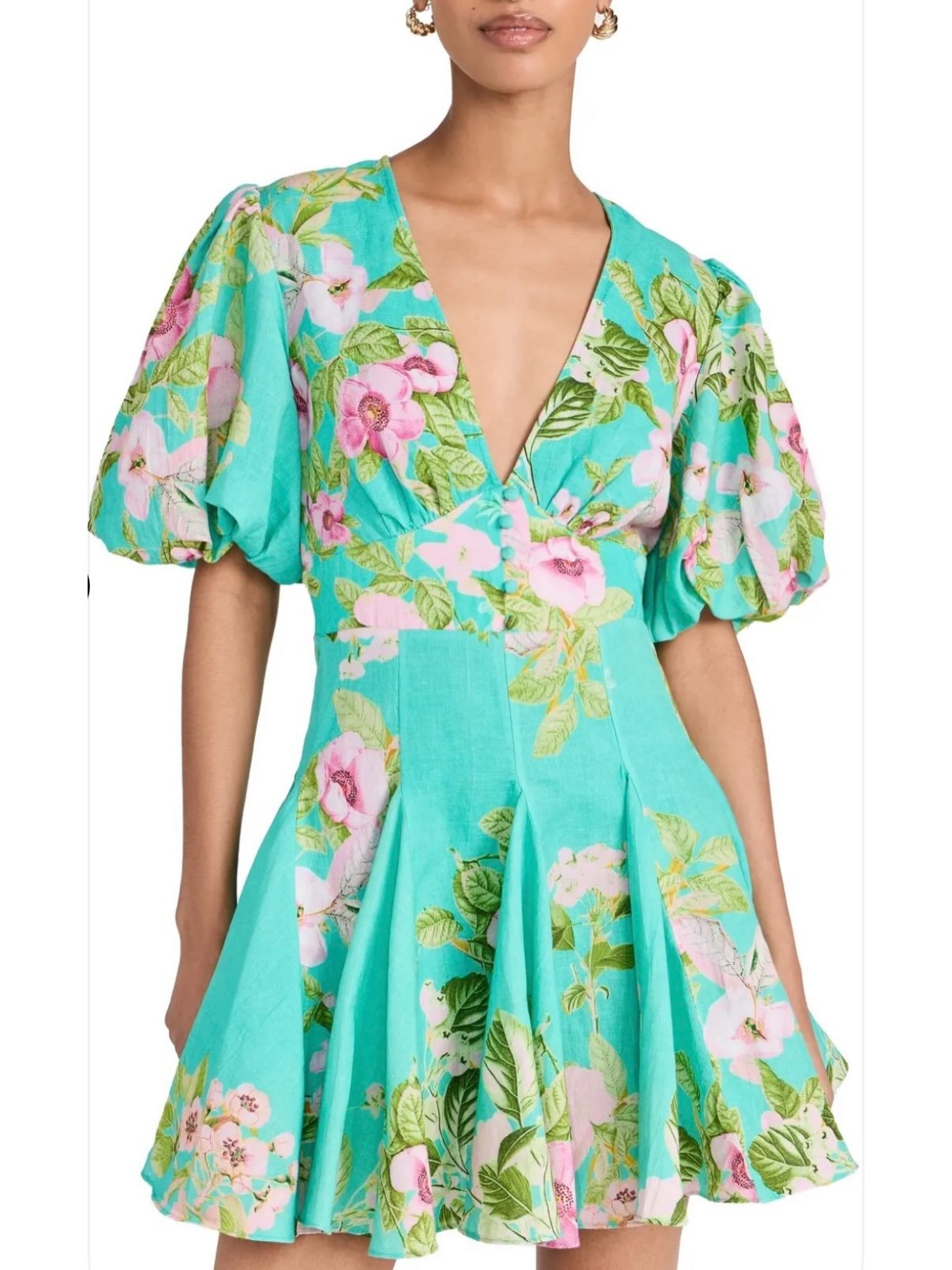 Green Azra Floral Mini Dress