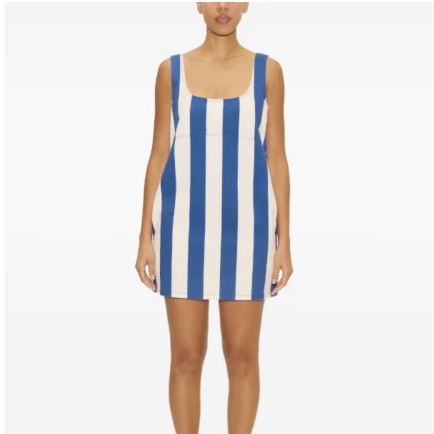 Blue Striped Mini Dress