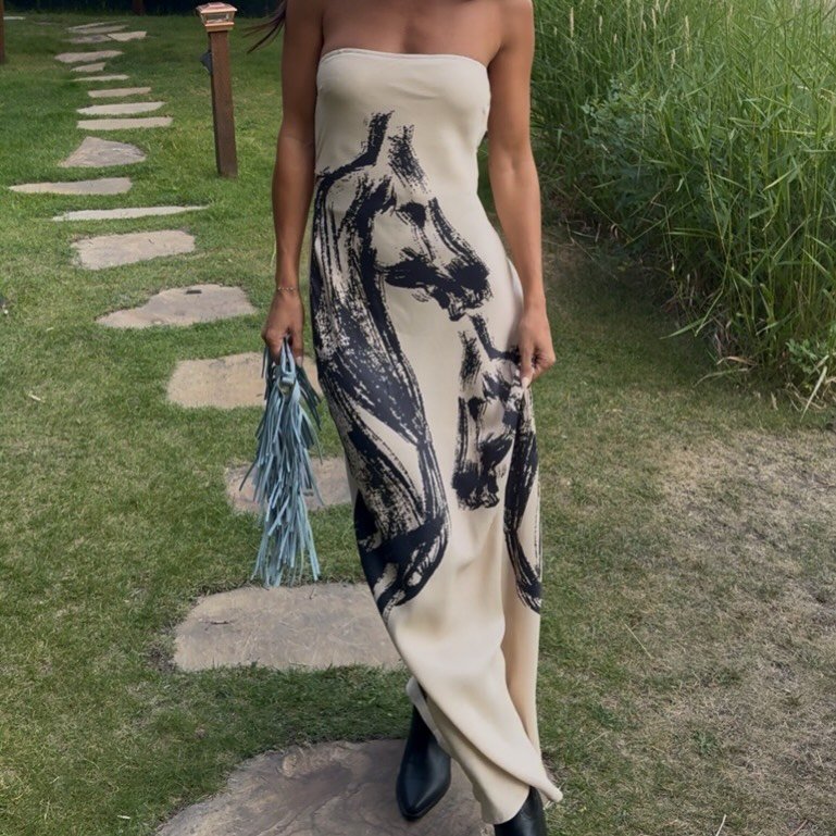 Strapless Horse Maxi Dress