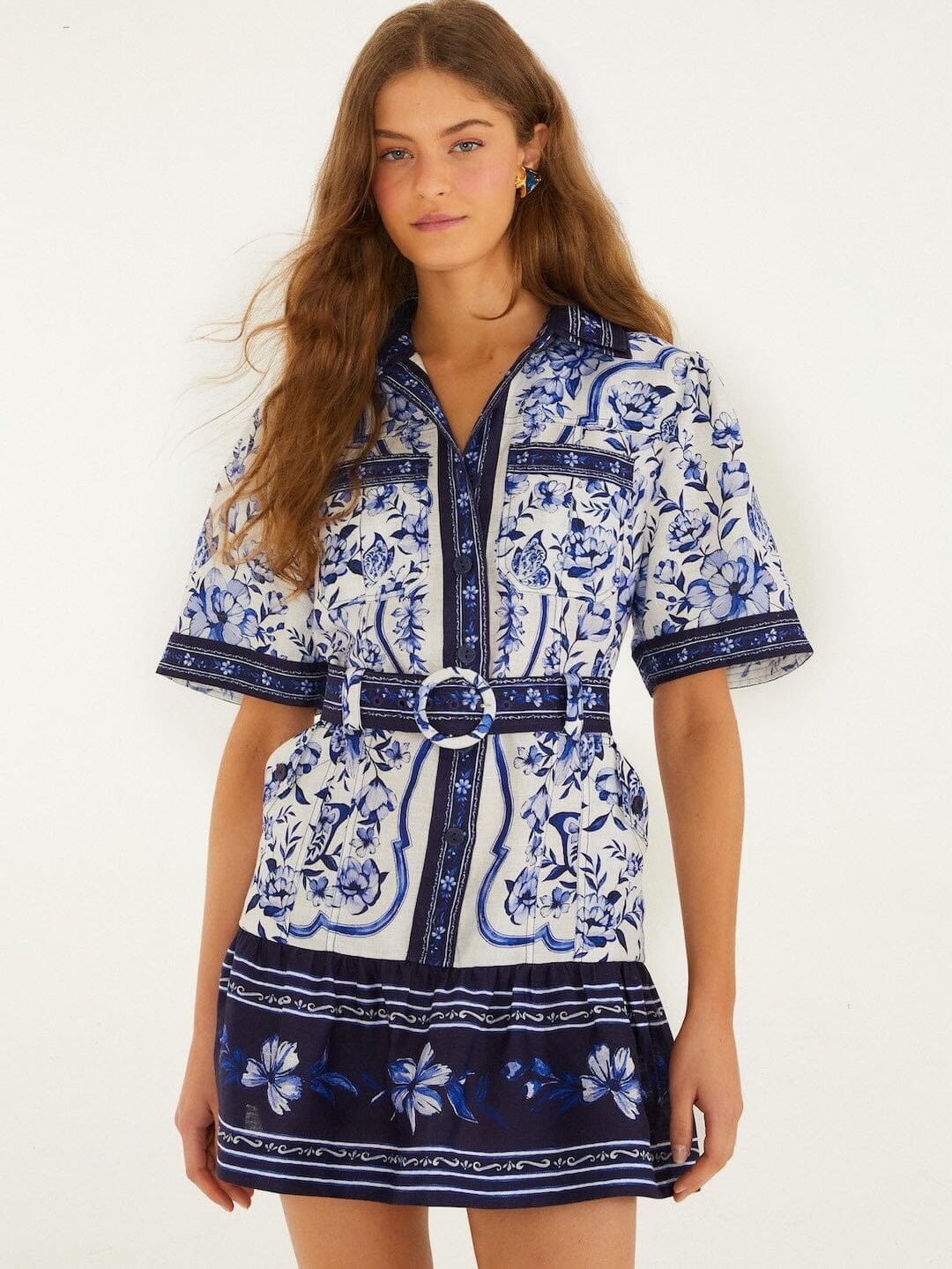 Off-White Porcelain Garden Mini Dress