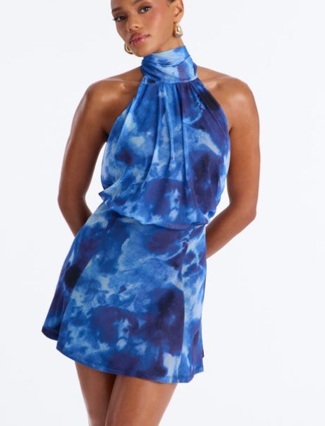 Blue Dye Mini Dress