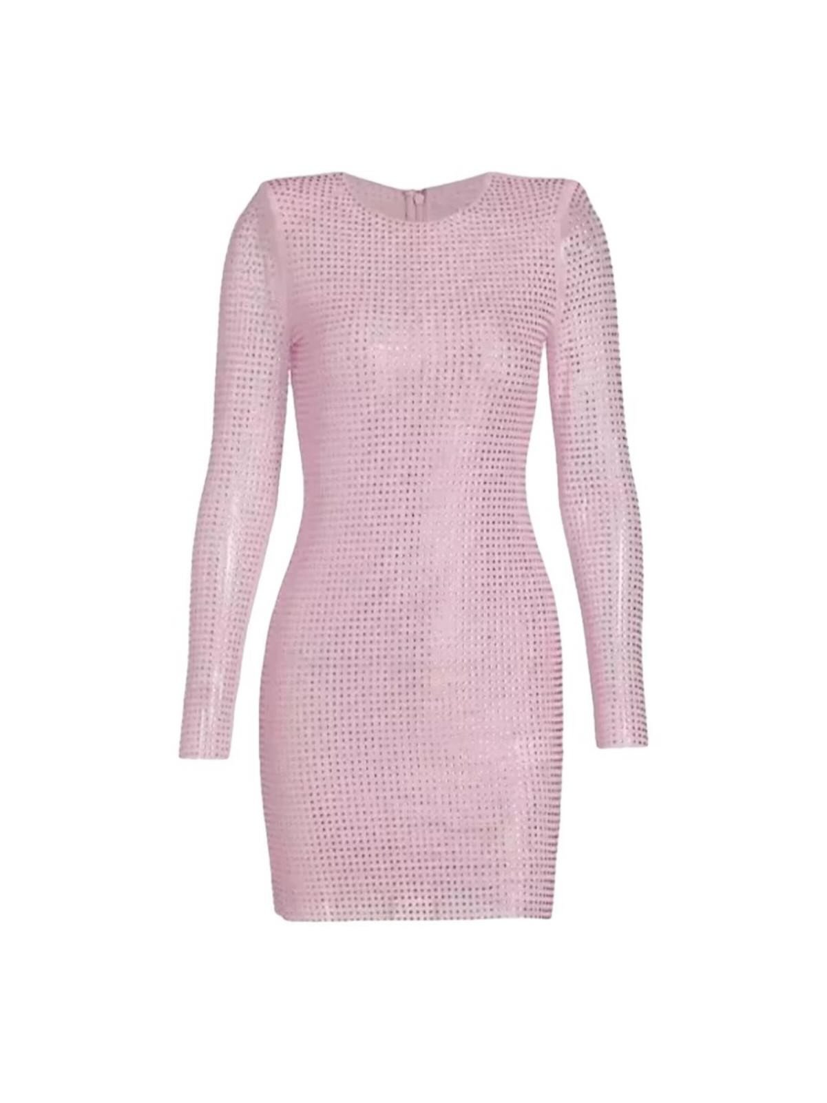 Pink Embellished Mini Dress