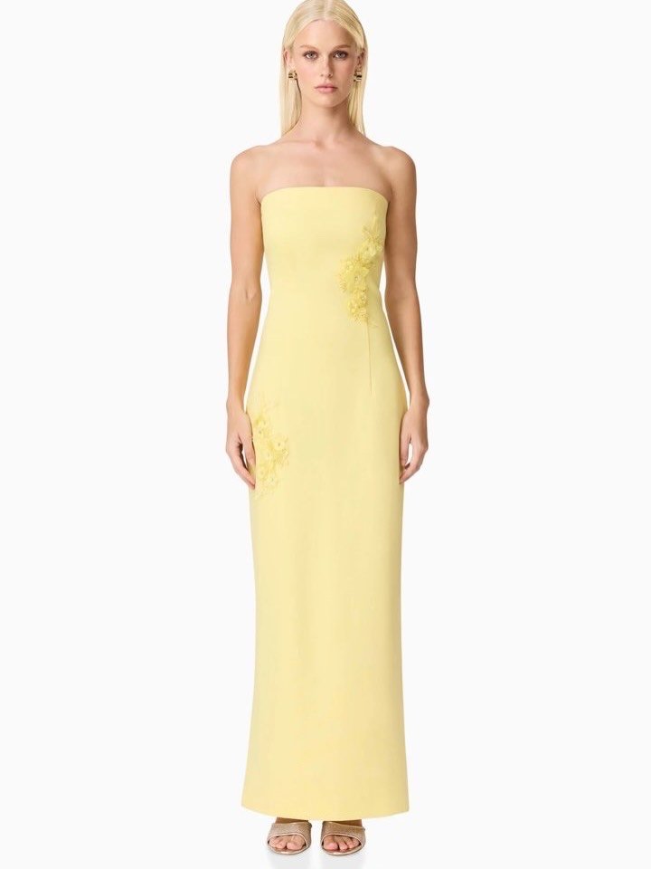 Yellow Strapless Maxi Dress
