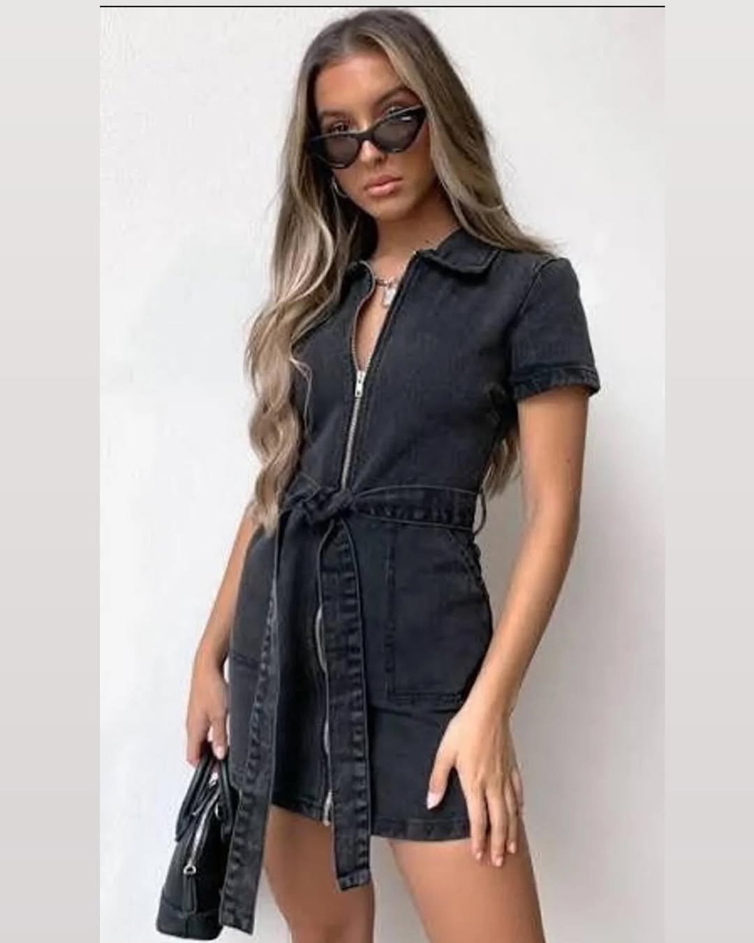 Black Denim Mini Dress