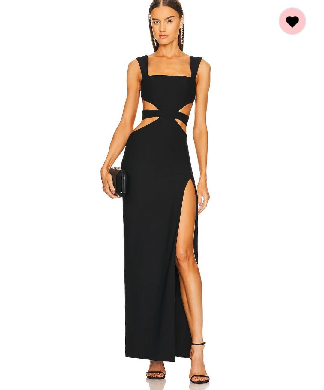 Black Cutout Slit Maxi Dress