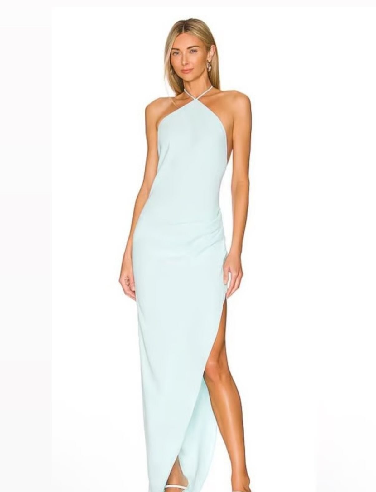 Light Blue Halter Maxi Dress