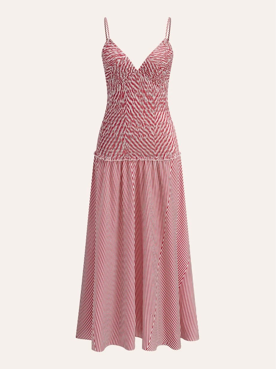 Red and White Maxi Dress