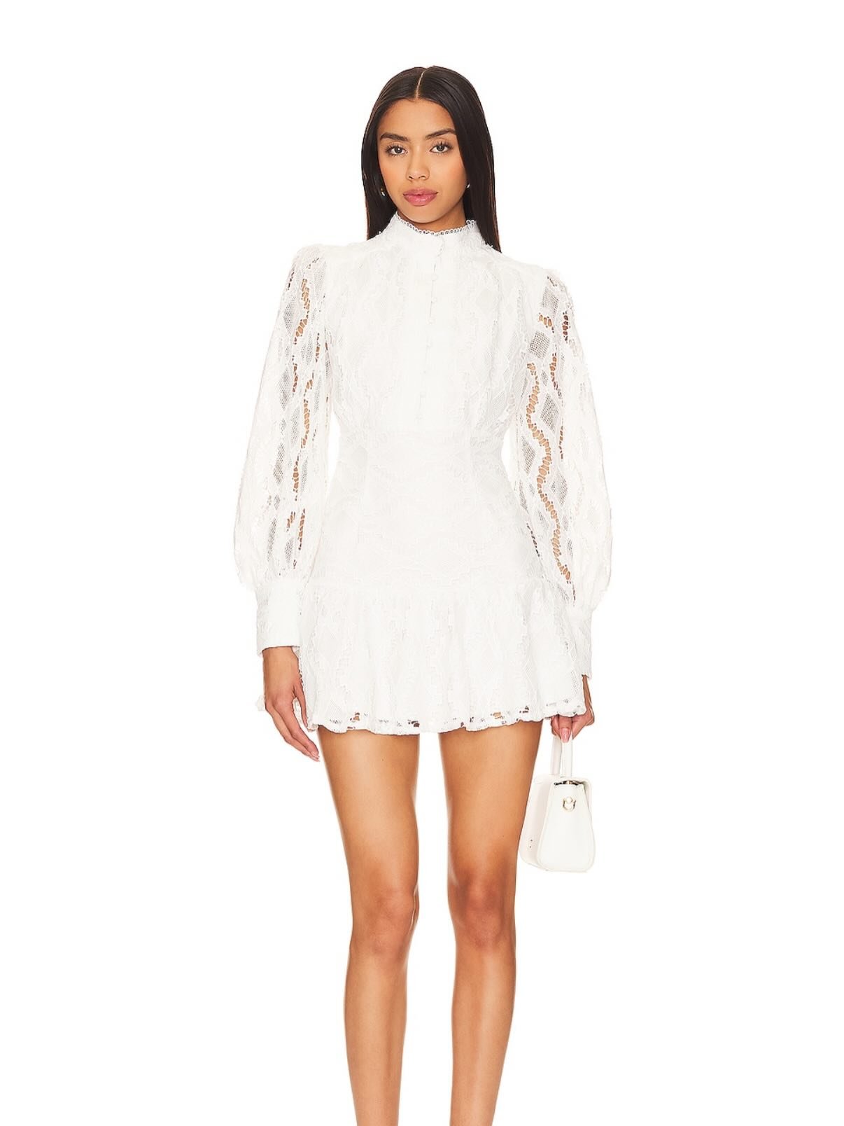 White Lace Mini Dress
