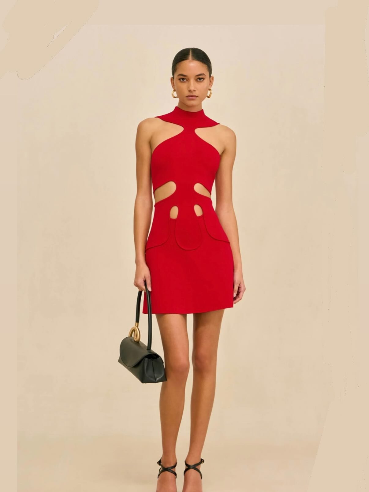 Red Cut-Out Mini Dress