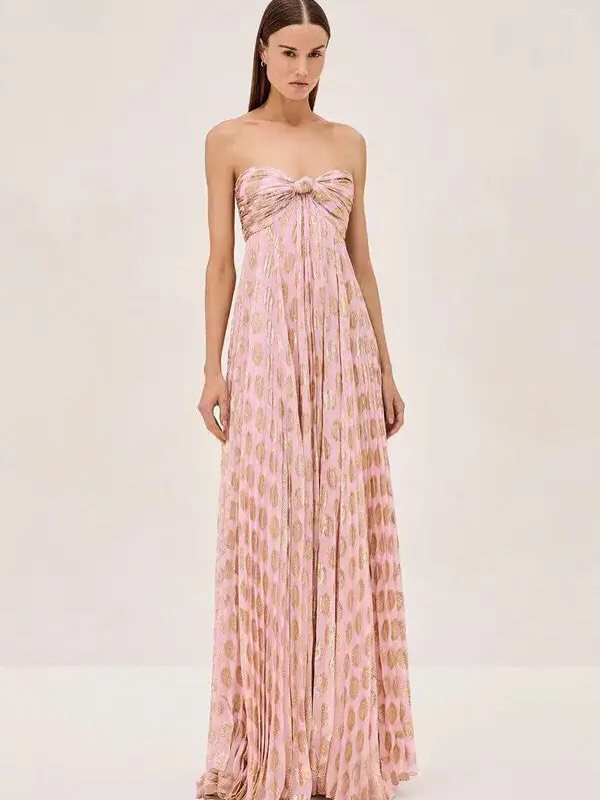 Maryana Strapless Pleated Dress