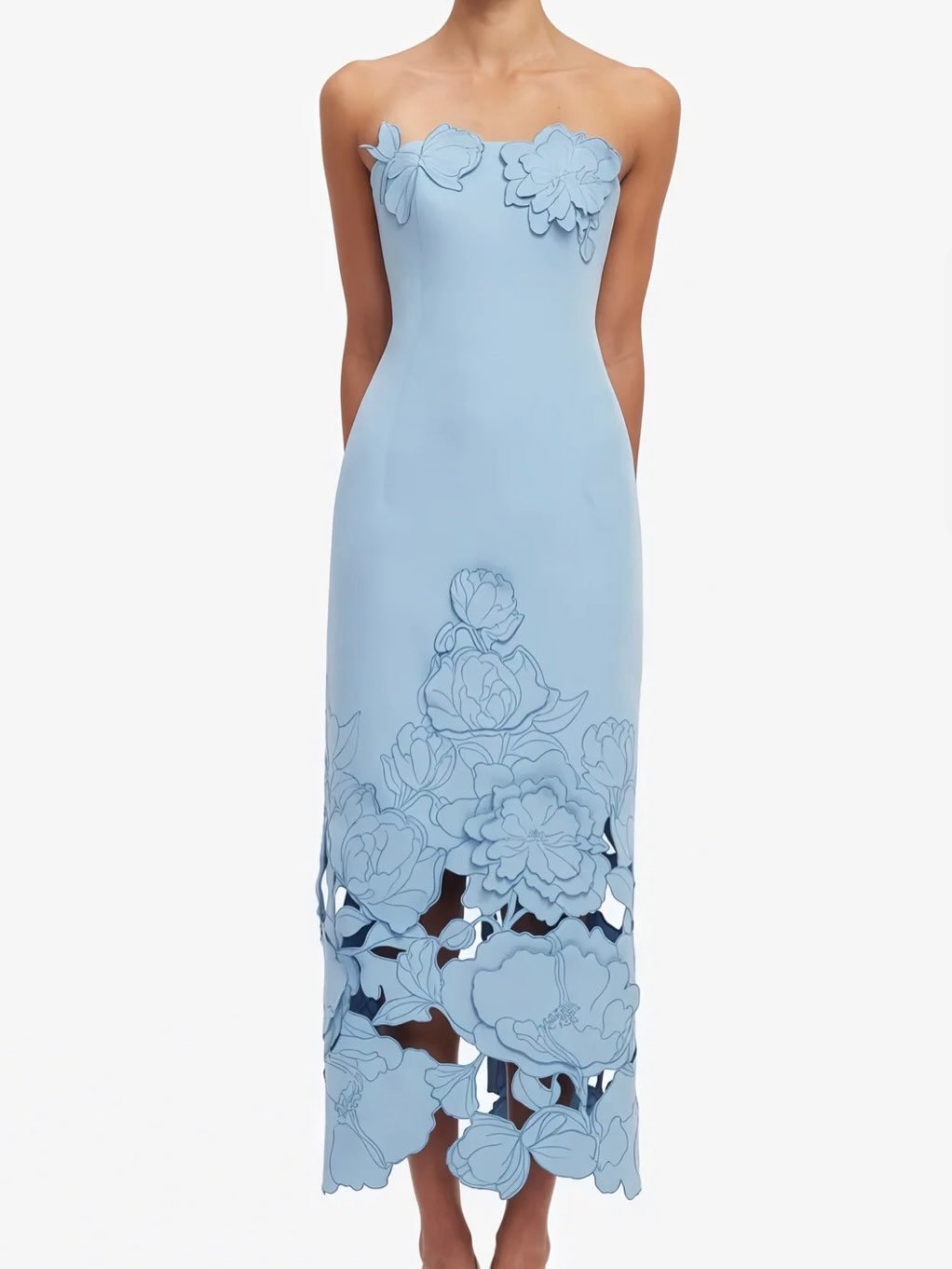 Baby Blue Laser Cut Dress