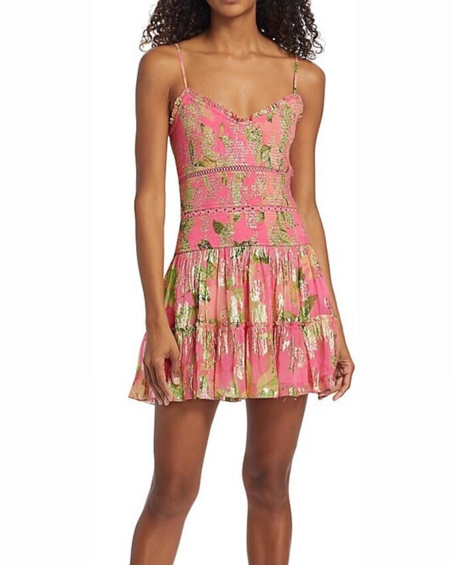 Hemant & Nandita Pink Floral Mini Dress