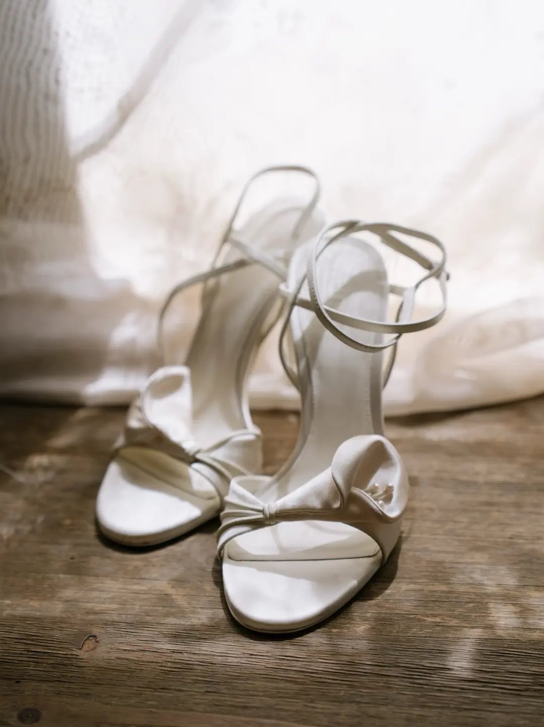 Cult Gaia Carly Bridal Heel in White Silk