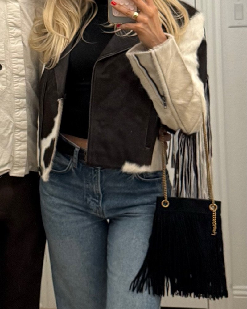 YSL Black Fringe Shoulder Bag
